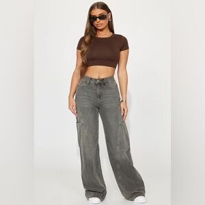 FASHION NOVA Making The Rules Wide Leg Jeans